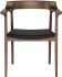 Caitlan Dining Chair (Black Leather with Walnut Frame)
