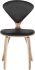 Satine Dining Chair (Black Leather with Walnut Frame)