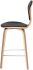 Satine Counter Stool (Black Leather with Walnut Frame)