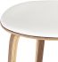 Satine Counter Stool (White Leather with Walnut Frame)