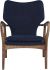 Patrik Occasional Chair (True Blue with Walnut Frame)