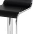Alexander Adjustable Height Stool (Black Leather with Silver Base)