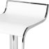 Alexander Adjustable Height Stool (White Leather with Silver Base)