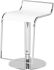 Alexander Adjustable Height Stool (White Leather with Silver Base)