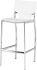 Lisbon Bar Stool (White Leather with Silver Frame)