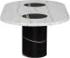 Stevie Coffee Table (White Marble & Noir Marble Inlay)