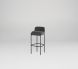 Inna Bar Stool (Low Back - Cement with Black Legs)