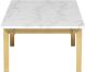 Louve Coffee Table (Rectangular - White with Gold Base)