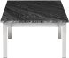 Louve Coffee Table (Rectangular - Black Wood Vein with Silver Base)