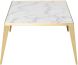 Mink Coffee Table (White with Gold Base)