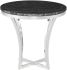 Aurora Side Table (Black Wood Vein with Silver Base)