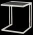 Ethan Side Table (Black Wood Vein with Silver Base)
