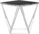 Jasmine Side Table (Black Wood Vein with Silver Base)