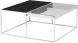 Corbett Coffee Table (Square - Black Wood Vein with Silver Base)