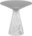 Iris Side Table (Large - Brushed Stainless Top with White Marble Base)