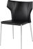 Wayne Dining Chair (Black Leather with Silver Legs)