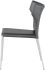 Wayne Dining Chair (Dark Grey Leather with Silver Legs)