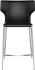 Wayne Counter Stool (Black Leather with Silver Base)