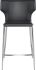 Wayne Counter Stool (Dark Grey Leather with Silver Base)