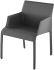 Delphine Dining Chair (Armrests - Dark Grey Leather)
