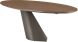 Oblo Dining Table (Short - Walnut with Bronze Base)