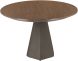 Oblo Table à Diner (Court - Noyer avec Base en Bronze)