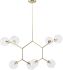 Atom 8 Pendant Light (Clear with Gold Fixture)