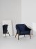 Charlize Occasional Chair (Midnight Blue with Walnut Legs)