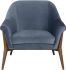 Charlize Occasional Chair (Dusty Blue with Walnut Legs)