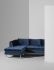 Matthew Sectional Sofa (Midnight Blue with Silver Legs)