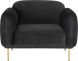 Benson Single Seat Sofa (Shadow Grey with Brass Legs)