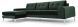 Colyn Sectional Sofa (Emerald Green with Silver Legs)