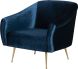 Lucie Occasional Chair (Midnight Blue with Gold Legs)