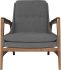 Enzo Occasional Chair (Shale Grey with Walnut Legs)