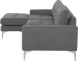 Colyn Sectional Sofa (Shale Grey with Silver Legs)