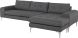 Colyn Sectional Sofa (Dark Grey Tweed with Silver Legs)