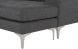 Colyn Sectional Sofa (Dark Grey Tweed with Silver Legs)