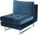 Janis Seat Armless Sofa (Narrow - Midnight Blue with Silver Legs)