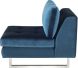 Janis Seat Sofa sans Accoudoirs (Étroit - Bleu Minuit avec Pattes Argentés)