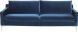 Anders Triple Seat Sofa (Midnight Blue with Silver Legs)