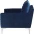 Anders Single Seat Sofa (Midnight Blue with Silver Legs)
