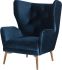 Klara Single Seat Sofa (Midnight Blue with Walnut Legs)