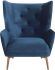 Klara Single Seat Sofa (Midnight Blue with Walnut Legs)