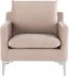 Anders Single Seat Sofa (Blush with Silver Legs)