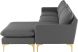 Anders Sectional Sofa (Slate Grey with Gold Legs)