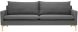 Anders Triple Seat Sofa (Slate Grey with Gold Legs)