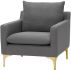 Anders Single Seat Sofa (Slate Grey with Gold Legs)