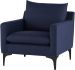 Anders Single Seat Sofa (Navy Blue with Black Legs)