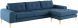 Colyn Sectional Sofa (Lagoon Blue with Gold Legs)