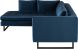 Janis Sectional Sofa (Left - Midnight Blue with Black Legs)